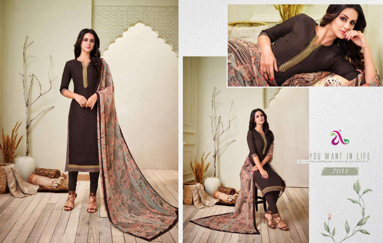 DAIRY MILK VOL-31 BY ANGROOP PLUS 7002 TO 7017 SERIES BEAUTIFUL STYLISH FANCY COLORFUL CASUAL WEAR & ETHNIC WEAR CHANDERI COTTON DRESSES AT WHOLESALE PRICE